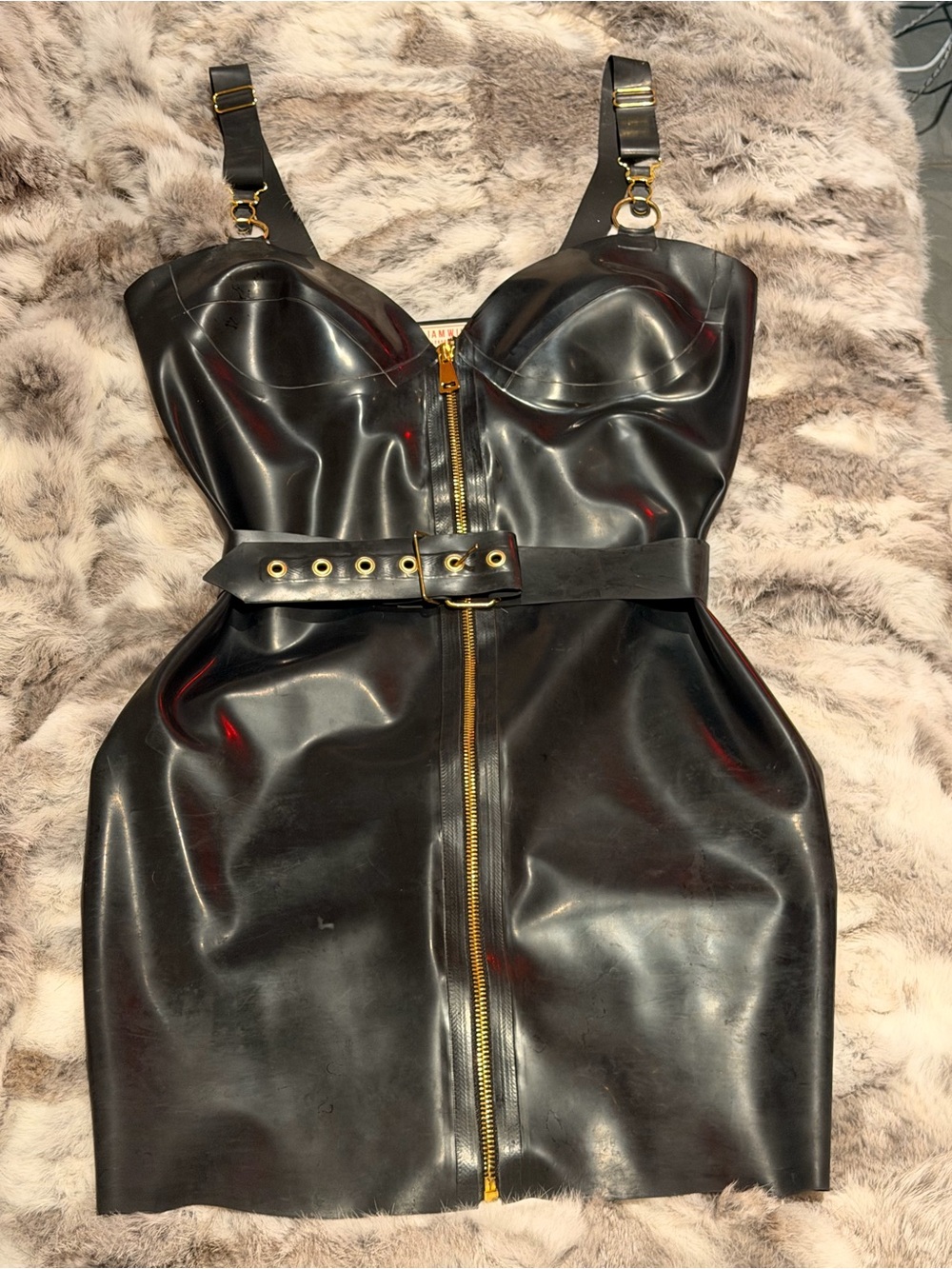 William Wilde latex mini dress with belt - Picture 3 of 6